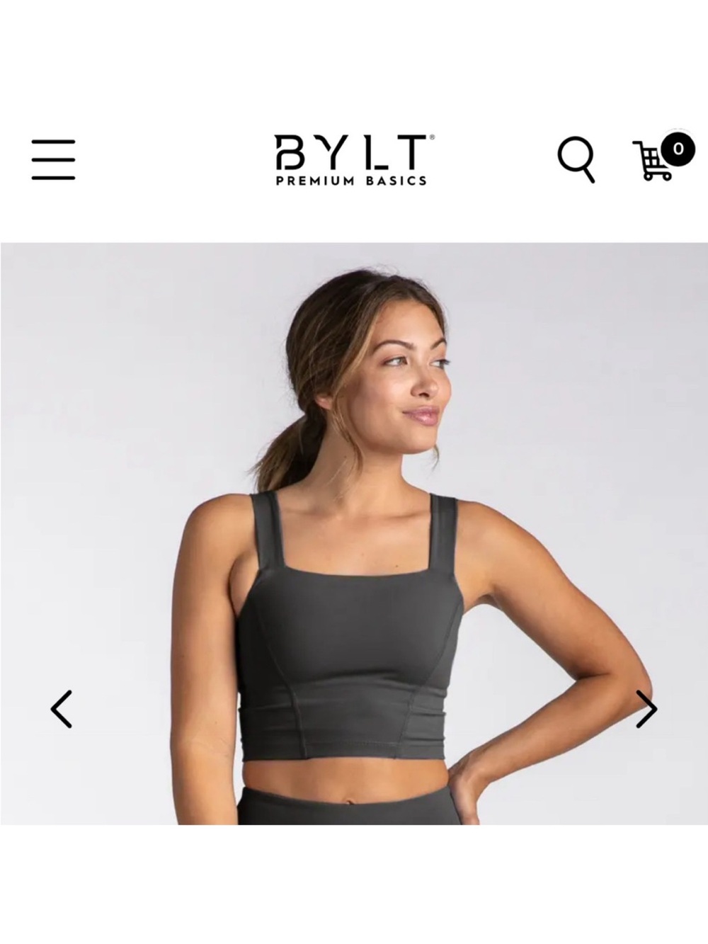 BYLT Basics Square Neck Longline Crop - Light Blue